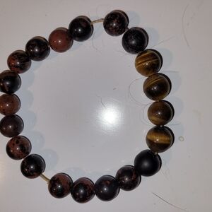 Brown and Black Beaded Bracelet